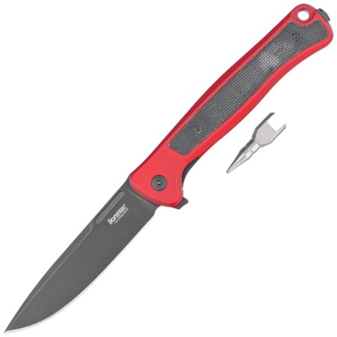 Nóż składany LionSteel Skinny Red Aluminium/Black Canvas Micarta, Old Black MagnaCut by Molletta (SK01A RB) LionSteel