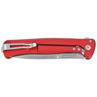 Nóż składany LionSteel Skinny Red Aluminium/Black Canvas Micarta, Stonewashed MagnaCut by Molletta (SK01A RS) LionSteel