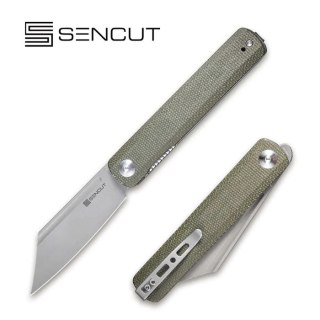 Nóż składany Sencut Bronte Green Micarta, Gray Stonewashed 9Cr18MoV (SA08B) Sencut by We Knife