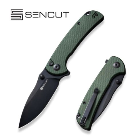 Nóż składany Sencut Pulsewave Green Canvas Micarta, Black 9Cr18MoV (S23032-3) Sencut by We Knife