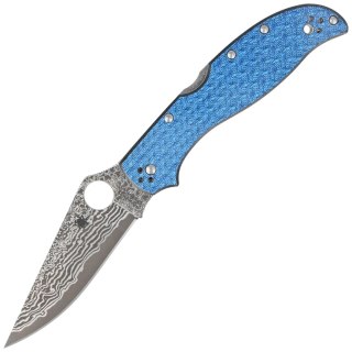 Nóż składany Spyderco Stretch 2 XL Sprint Run Blue Nishijin Glass Fiber, Damascus by Sal Glesser (C258GFBLP) Spyderco Inc.