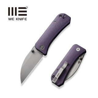 Nóż składany WE Knife Banter Wharncliffe Purple Canvas Micarta, Gray Stonewashed CPM S35VN by Ben Petersen (WE19068J-2) WE Knife