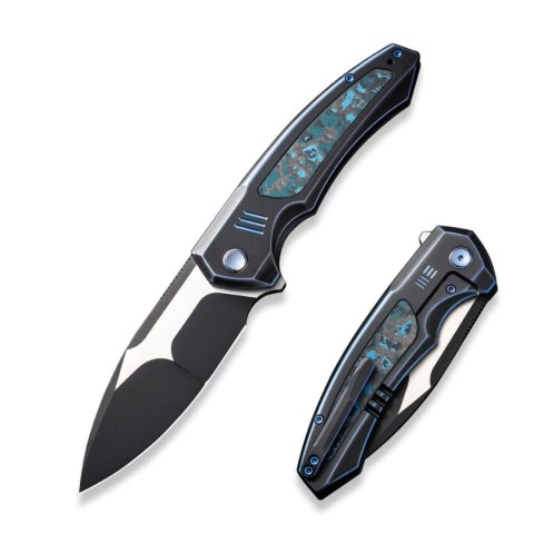 Nóż składany WE Knife Hyperactive Black Titanium/Arctic Storm Fat Carbon, Black Stonewashed/Satin Vanax (WE23030-3) WE Knife