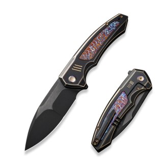 Nóż składany WE Knife Hyperactive Black/Flamed Titanium, Black Stonewashed Bevels/Black Brushed Vanax (WE23030-4) WE Knife