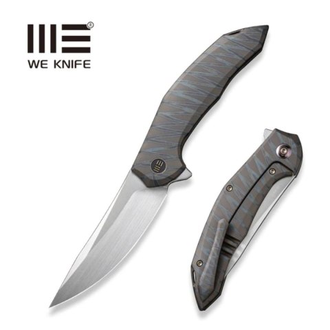Nóż składany WE Knife Merata LE No 002/200 Tiger Stripe Titanium, Hand Rubbed Satin CPM 20CV by Anton Tkachenko (WE22008A-3) WE Knife