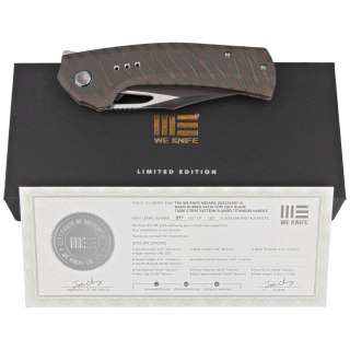 Nóż składany WE Knife Nefaris LE No 077/160 Tiger Stripe Titanium, Hand Rubbed Satin CPM 20CV (WE22040D-4) WE Knife