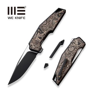 Nóż składany WE Knife OAO Black Titanium/Copper Foil Carbon Fiber, Black Stonewashed/Satin CPM 20CV by Tashi Bharucha (WE23001-2 WE Knife
