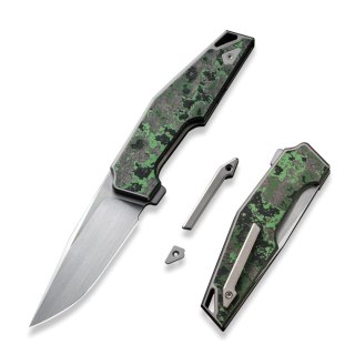Nóż składany WE Knife OAO (One And Only) Gray Titanium/Jungle Wear Fat Carbon, Hand Rubbed Satin CPM 20CV by Tashi Bharucha (WE2 WE Knife