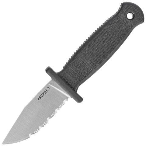 Nóż Demko Armiger 2 Clip Point Black TPR, Satin 4034SS by Andrew Demko (ARM2-4034SS-CP-SERR) Demko Knives