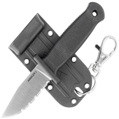 Nóż Demko Armiger 2 Clip Point Black TPR, Satin 4034SS by Andrew Demko (ARM2-4034SS-CP-SERR) Demko Knives