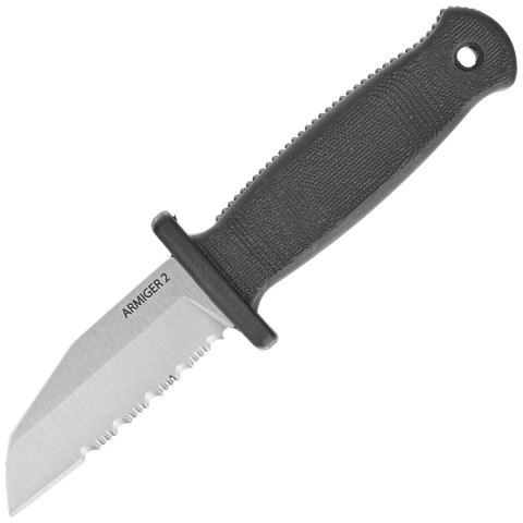 Nóż Demko Armiger 2 Shark Foot Black TPR, Satin 4034SS by Andrew Demko (ARM2-4034SS-SF-SERR) Demko Knives