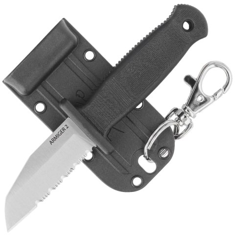 Nóż Demko Armiger 2 Shark Foot Black TPR, Satin 4034SS by Andrew Demko (ARM2-4034SS-SF-SERR) Demko Knives
