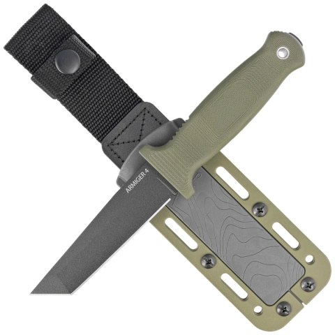 Nóż Demko Armiger 4 Tanto OD Green TPR, Black Powder Coated 80CrV2 by Andrew Demko (ARM4-80CrV2-OD-TP) Demko Knives