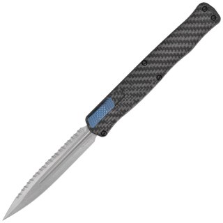 Nóż automatyczny OTF Heretic Cleric II D/E Carbon Fiber/Black Aluminium, P/S Stonewashed Magnacut by Tony Marfione Jr. Heretic Knives