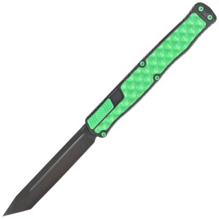 Nóż automatyczny OTF Heretic Cleric II T/E Toxic Green/Black Aluminium, Black DLC MagnaCut by Tony Marfione Jr. Heretic Knives