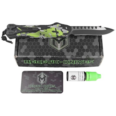 Nóż automatyczny OTF Heretic Hydra R/E Heretic Camo Aluminium, Black/Satin MagnaCut by Tony Marfione Jr. Heretic Knives