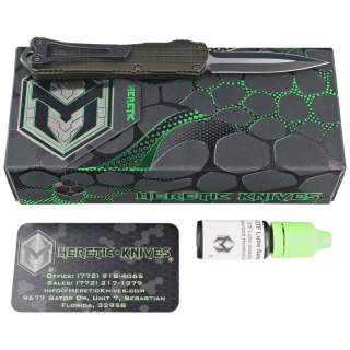 Nóż automatyczny OTF Heretic Manticore S D/E Green Frag Aluminium, Black/Satin MagnaCut by Tony Marfione Jr. Heretic Knives