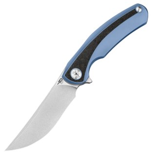 Nóż składany Bestech Sambac Blue Titanium / Marbled Carbon Fiber, Stonewashed / Satin MagnaCut by Ostap Hel (BT2402D) Bestech Knives