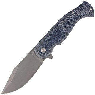 Nóż składany Fox Eastwood Tiger Denim Micarta, Coarse Stonewashed CPM S90V by Gudy Van Poppel (FX-524 MJ) FOX