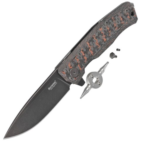 Nóż składany LionSteel Myto Snake Skin Fat Carbon, Old Black MagnaCut by Molletta (MT01 MC SS) LionSteel