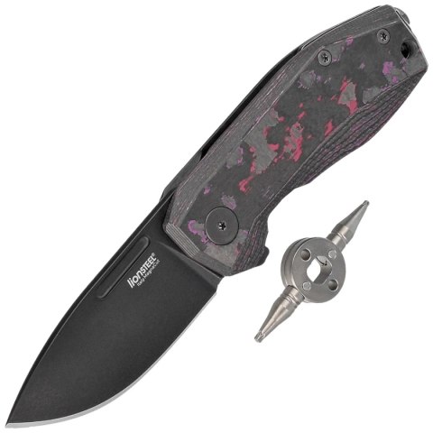 Nóż składany LionSteel Nano Purple Haze Fat Carbon, Old Black MagnaCut (NA01 PH) LionSteel