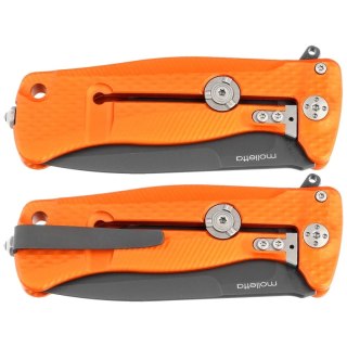 Nóż składany LionSteel SR22A Orange Aluminum, Black Sleipner by Molletta (SR22A OB) LionSteel