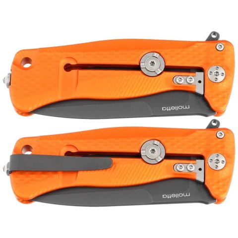 Nóż składany LionSteel SR22A Orange Aluminum, Black Sleipner by Molletta (SR22A OB) LionSteel