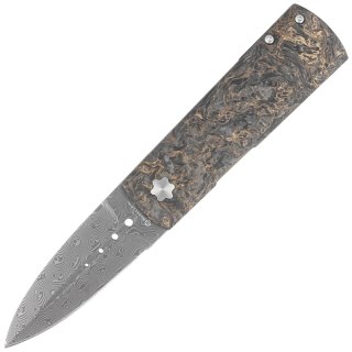 Nóż składany Maserin Daga Black/Gold FatCarbon, Damascus Small Roses by Attilio Morotti (372/DG) Maserin s.n.c.