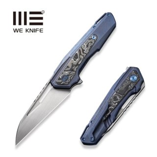 Nóż składany WE Knife Falcaria Blue Titanium/Aluminium Carbon Fiber, Hand Rubbed Satin CPM 20CV by Maciej Torbé (WE23012B-3) WE Knife