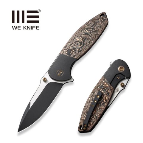 Nóż składany WE Knife Nitro OG Black Titanium/Copper Carbon Fiber, Black Stonewashed/Satin CPM 20CV by Peter Carey (WE23035-2) WE Knife