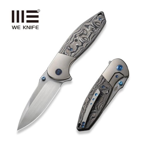 Nóż składany WE Knife Nitro OG Gray Titanium/Aluminium Carbon Fiber, Hand Rubbed Satin CPM 20CV by Peter Carey (WE23035-3) WE Knife