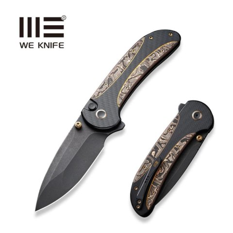 Nóż składany WE Knife Zizzit Black Titanium/Cooper Carbon Fiber, Black Stonewashed CPM 20CV (WE23031-1) WE Knife