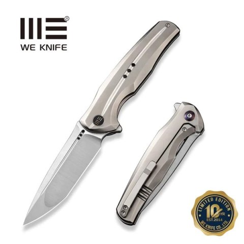 Nóż składany WeKnife 601X LE No 118/150 Polished Gray Titanium, Hand Polished Satin CPM 20CV (WE01J-4) WE Knife