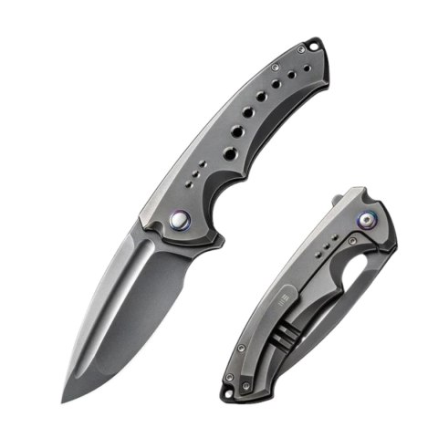 Nóż składany WeKnife Nexusia LE No 051/158 Gray Titanium, Polished Gray CPM 20CV (WE22044-6) WE Knife