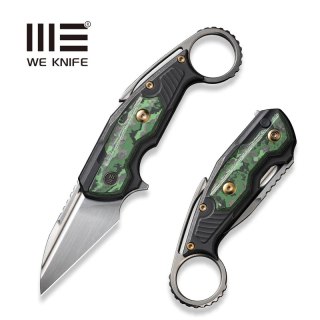 Nóż składany WeKnife Yardbird Black Titanium/Jungle Wear Fat Carbon, Hand Rubbed Satin CPM 20CV by Maciej Torbé (WE22021-4) WE Knife