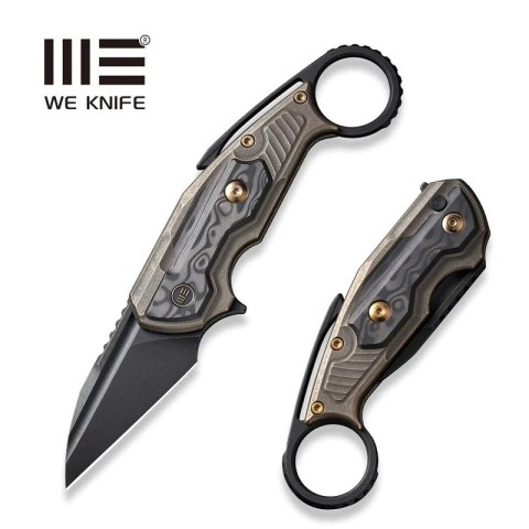 Nóż składany WeKnife Yardbird Bronze Titanium/Rose Carbon Fiber, Black Stonewashed CPM 20CV by Maciej Torbé (WE22021-2) WE Knife