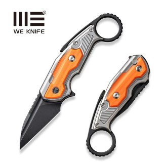 Nóż składany WeKnife Yardbird Gray Titanium/Orange G10, Black Stonewashed CPM 20CV by Maciej Torbé (WE22021-1) WE Knife