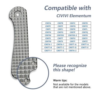 Okładziny na rękojeść noża Civivi Elementum Frag Titanium, Gray Stonewashed (C18062AD-2) Civivi by WE Knife