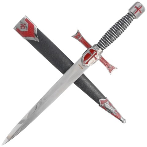 Sztylet Decor Habitat Templar Dagger Burgundy/Black/Silver ABS, Satin Stainless Steel (S3319) Decor Habitat