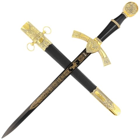 Sztylet średniowieczny Decor Habitat Medieval Dagger, Black/Gold ABS, Black (15422) Decor Habitat