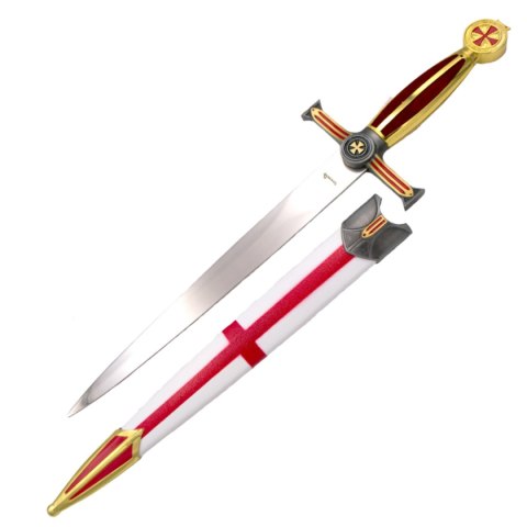 Sztylet templariuszy Decor Habitat Templar Dagger Gold/Red ABS, Satin (10825R) Decor Habitat