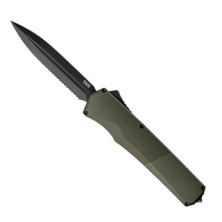 Nóż automatyczny OTF Tekto A5 Spry D/E OD Green Aluminium, Black P/S CPM S35VN Tekto Knives