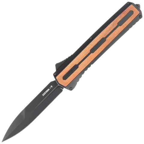 Nóż automatyczny OTF Tekto A7 Zastava D/E Black Aluminium/American Walnut, Black CPM S35VN Tekto Knives