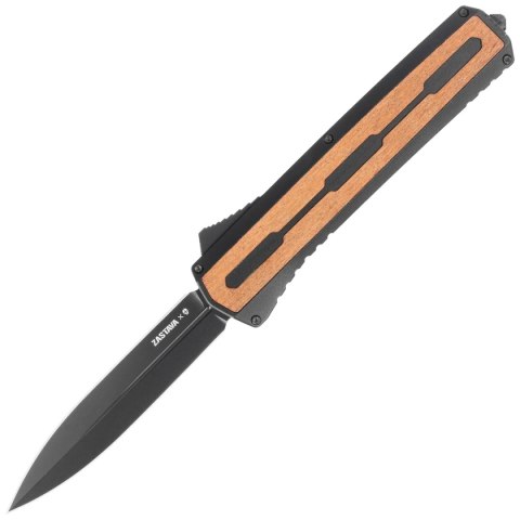 Nóż automatyczny OTF Tekto A7 Zastava S/P Black Aluminium/American Walnut, Black CPM S35VN Tekto Knives