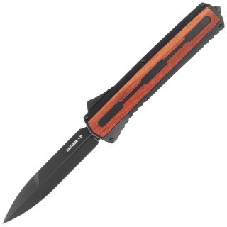 Nóż automatyczny OTF Tekto A7 Zastava S/P Black Aluminium/Red Wood, Black CPM S35VN Tekto Knives