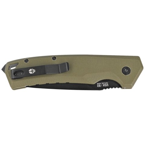 Nóż automatyczny Tekto A3 Delta D/P OD Green G10, Black D2 Tekto Knives