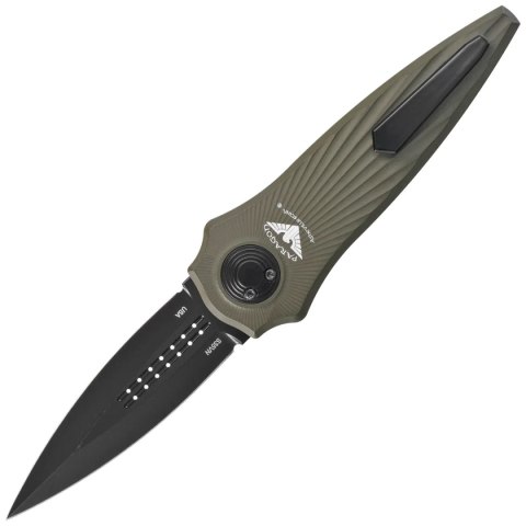 Nóż grawitacyjny Paragon Warlock-X Tapered StarBurst OD Green Aluminium, Cerakote Black CPM S35VN (WLOCX-TSB-OD-DO-CB) Paragon Knives by Asheville Steel