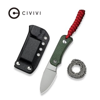 Nóż na szyję Civivi Baby Banter Fixed Blade Green Canvas Micarta, Stonewashed Nitro-V by Ben Petersen (C23045-2) Civivi by WE Knife