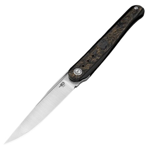 Nóż składany Bestech Spear Phisher Black Titanium/Dark Matter Gold Fat Carbon, Hand Rubbed Satin M390 by Todd Knife and Tool (BT Bestech Knives
