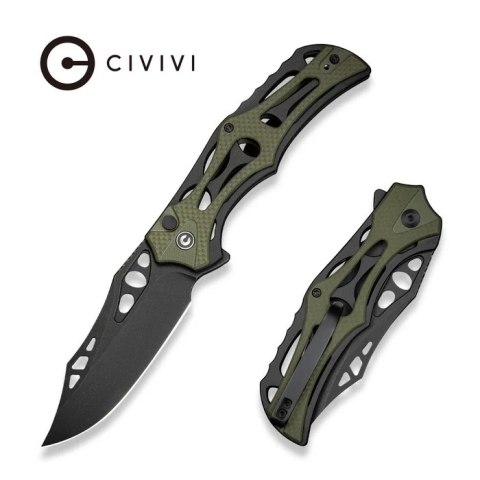 Nóż składany Civivi Biophase Black Aluminium/OD Green G10, Black Stonewashed Nitro-V (C23083C-2) Civivi by WE Knife